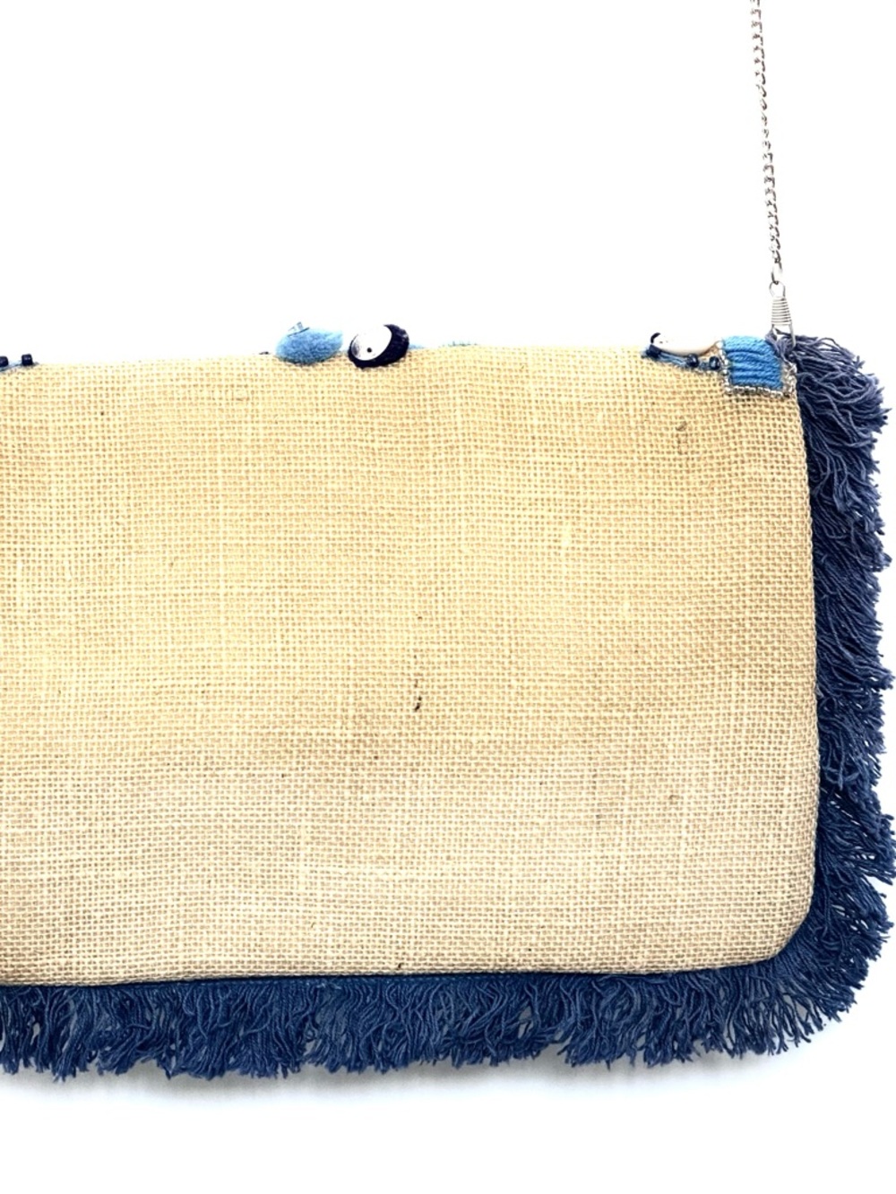 Ranee’s Miami Jute Clutch-Crossbody with Puka Shells, Fringe and Beads - Picture 4 of 11